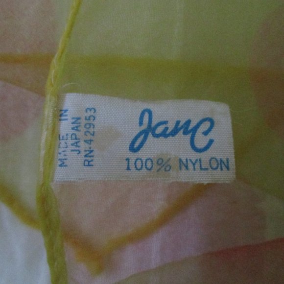 1950s yellow dotted chiffon scarf - Picture 3 of 6